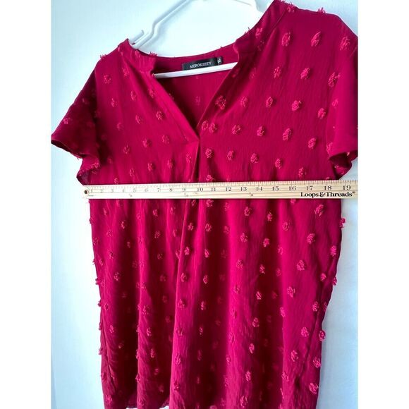 Womens short sleeve red v neck casual holidays casual party comfortable size XL. - Picture 7 of 11